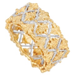 Buccellati 18K Yellow and White Gold Band Ring