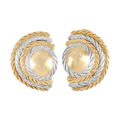 Buccellati 18k Yellow and White Gold Braided Clip-On Earrings Buccellati 18k Yellow and White Gold Braided Clip-On Earrings