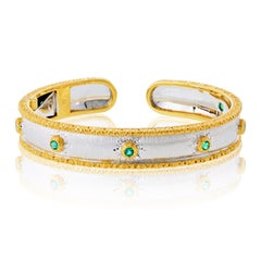 Buccellati 18K Yellow and White Gold Macri Capri Emerald Bracelet