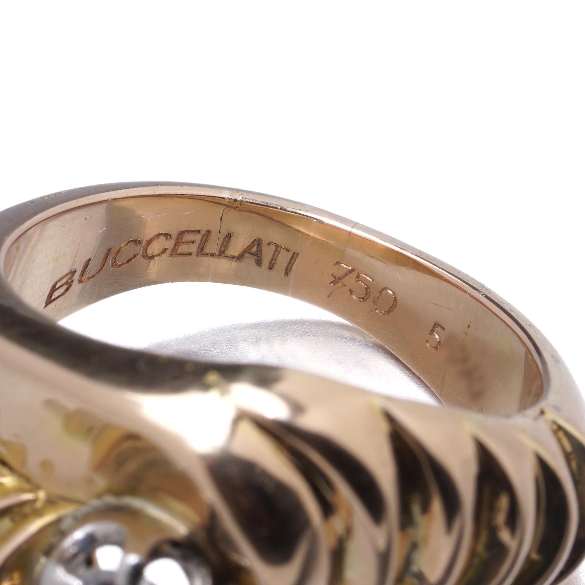 Women's or Men's Buccellati 18K Yellow Gold 0.62 ct. Diamond Band Ring For Sale