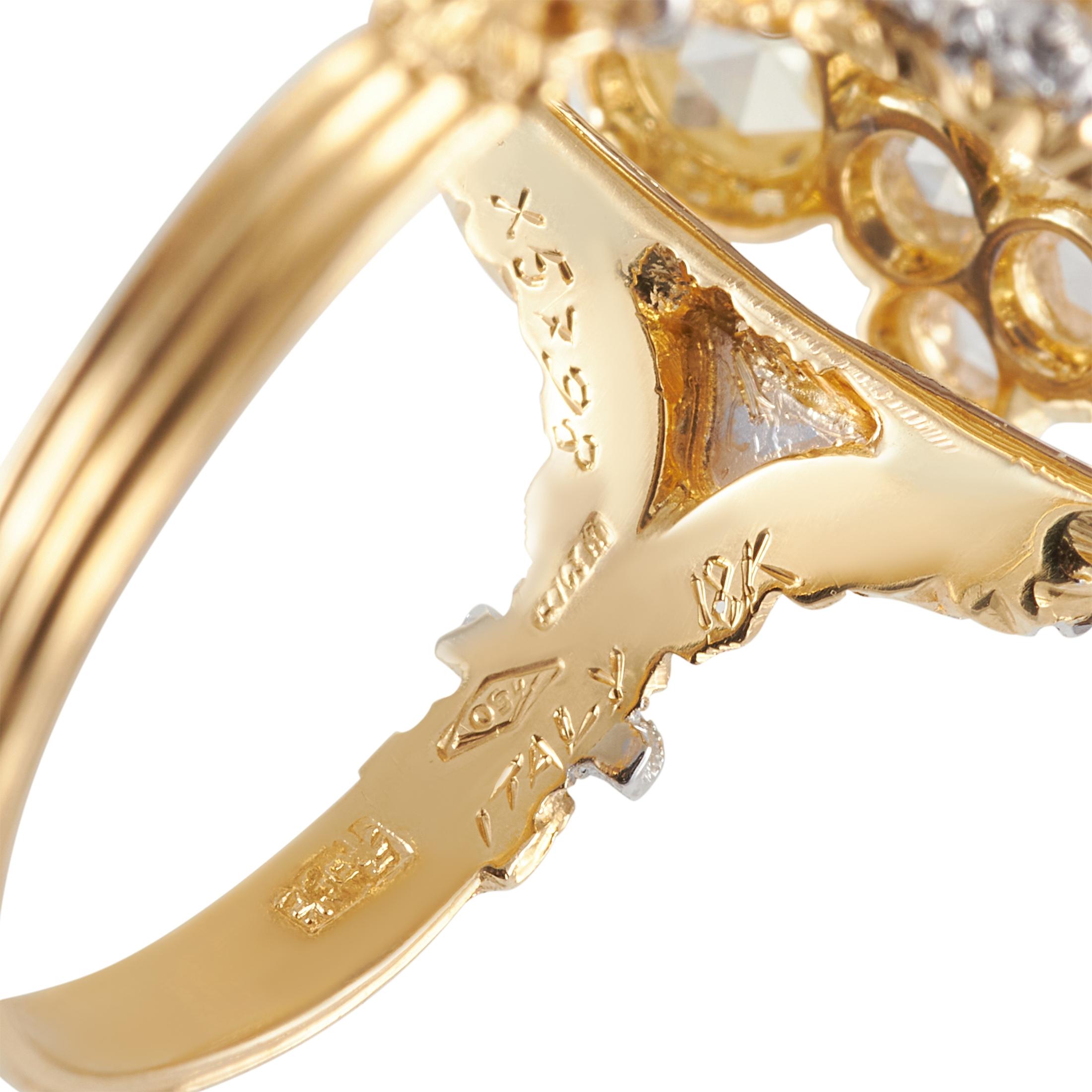 Buccellati 18 Karat Yellow Gold 2.50 Carat Diamond and Sapphire Ring 1