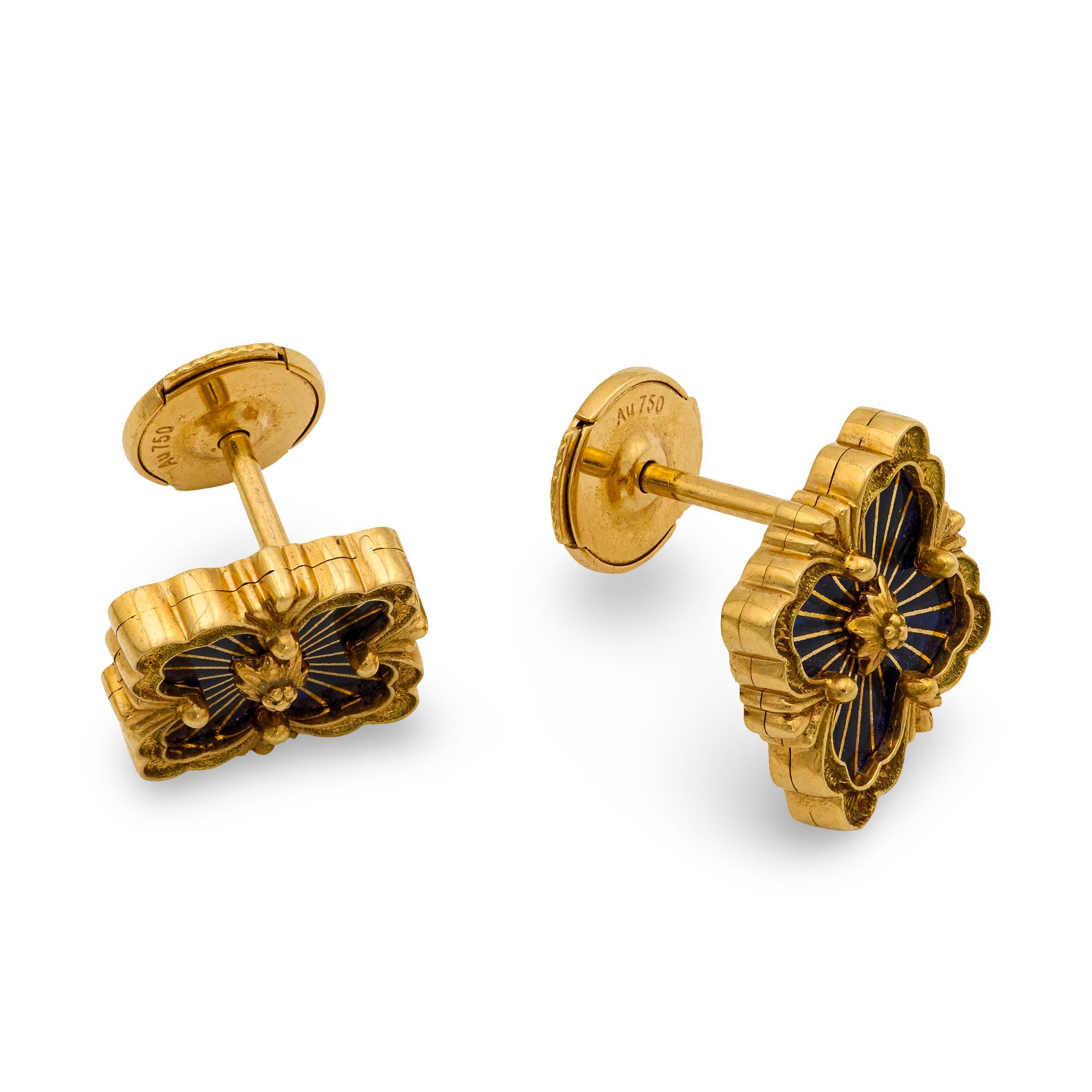 Modern Buccellati 18k yellow gold and enamel 