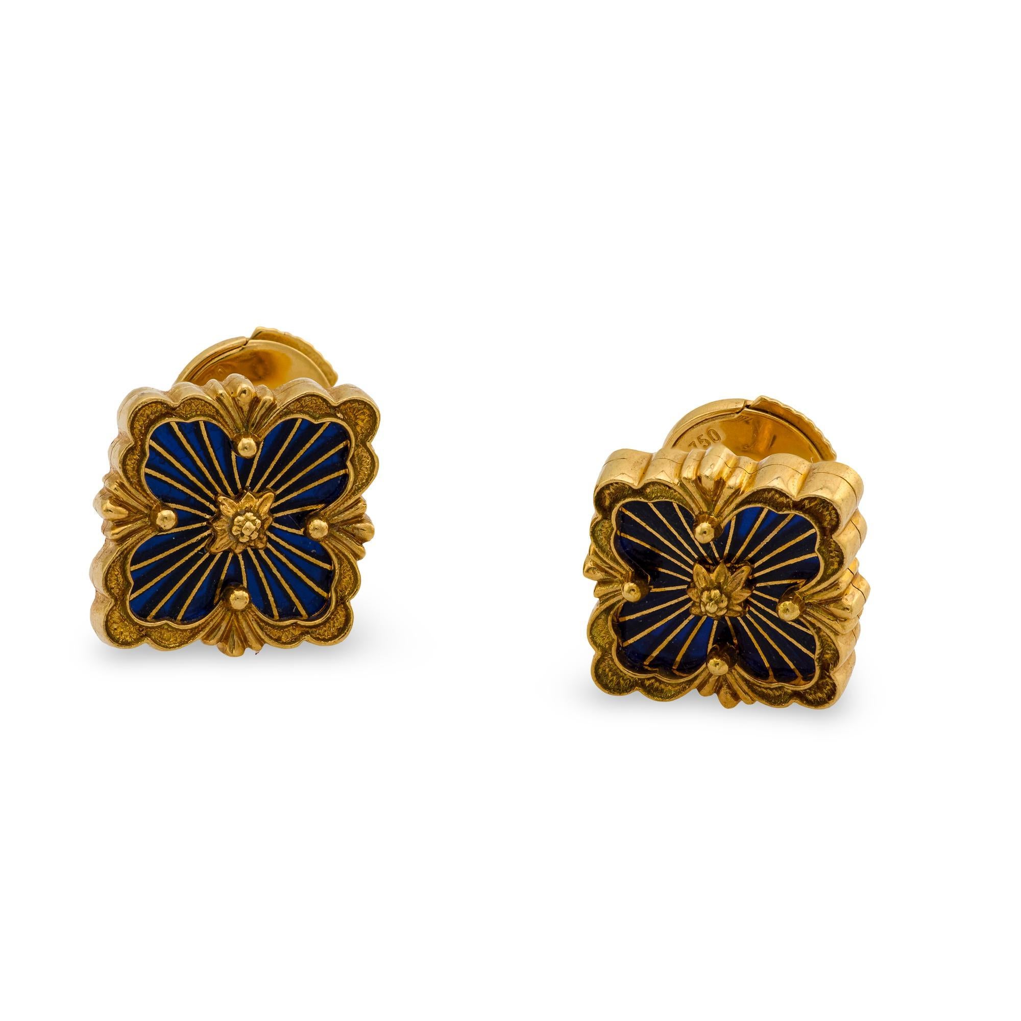 Buccellati 18k yellow gold and enamel 