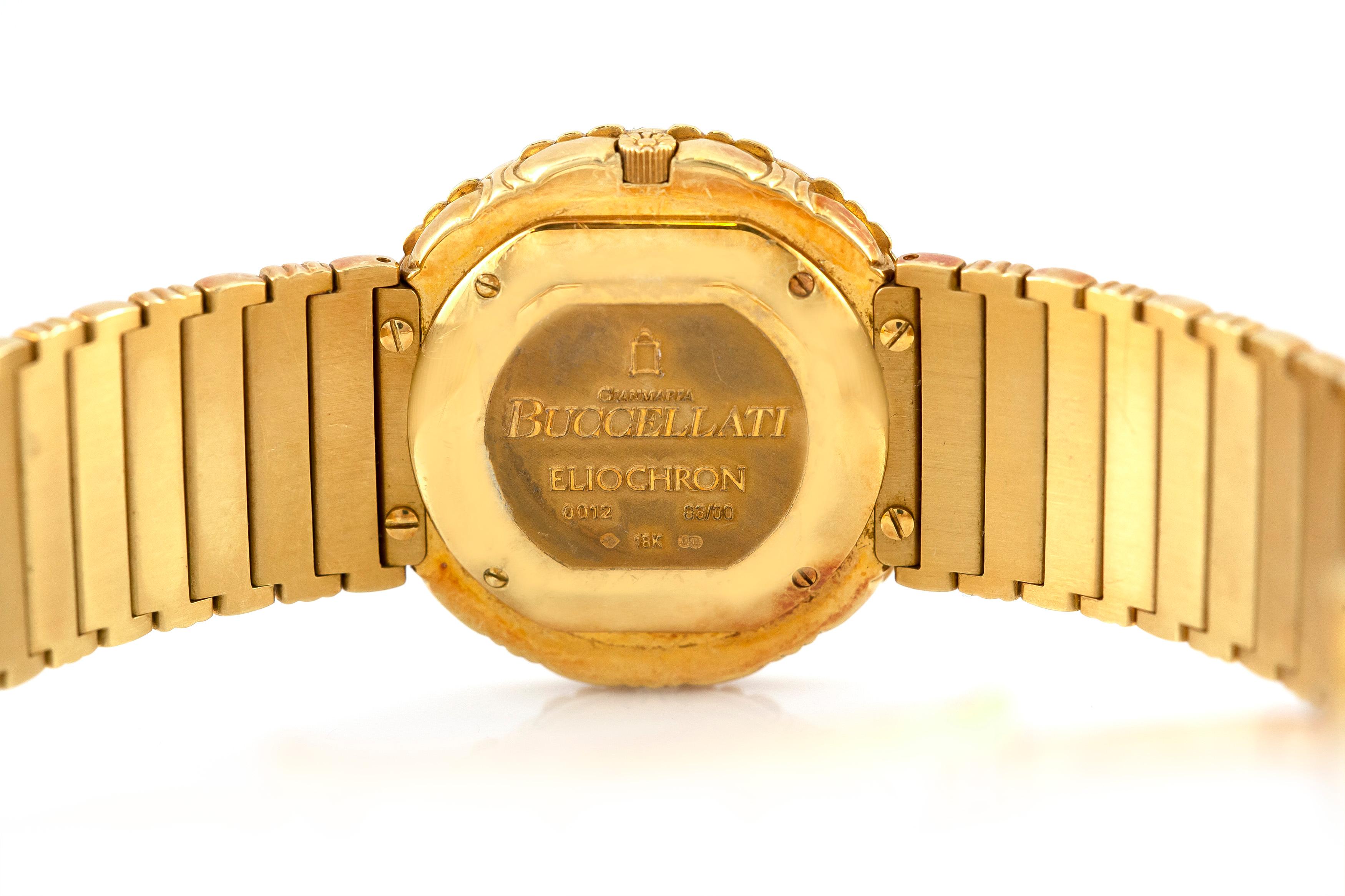 The watch is finely crafted in 18k yellow gold .

SIgn Buccellati.