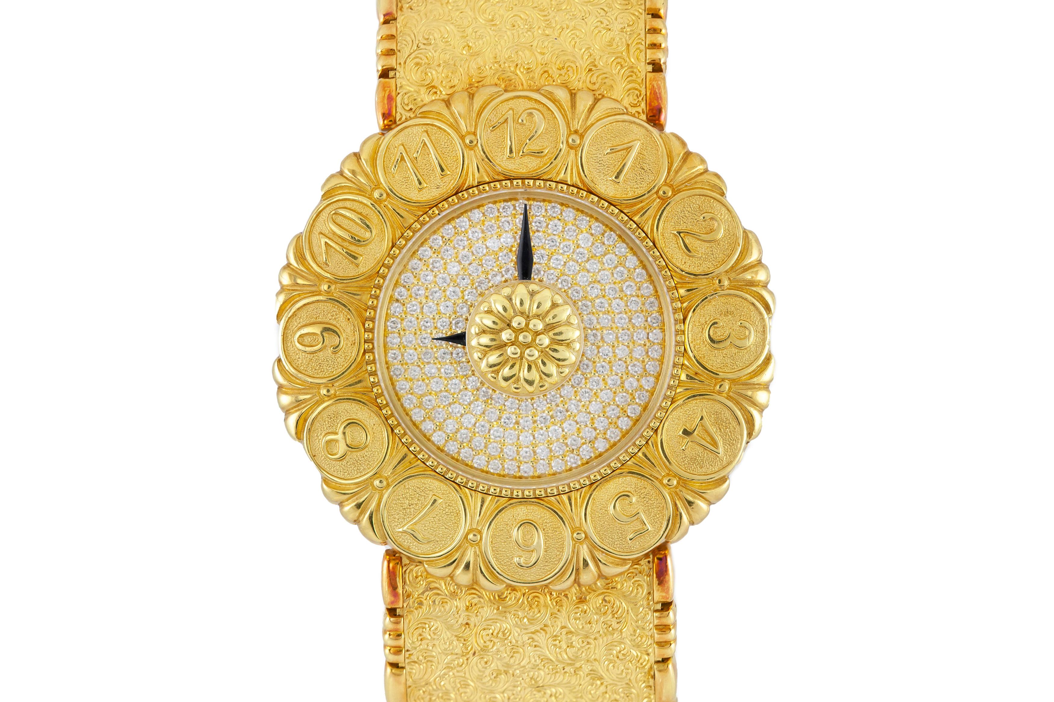 Buccellati 18 Karat Yellow Gold Bracelet Watch In Excellent Condition In New York, NY