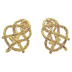 Buccellati 18k Yellow Gold Crepe de Chine Drop Earrings