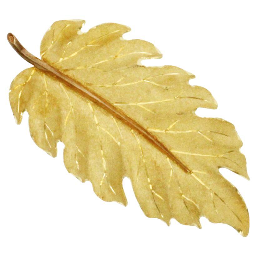 Buccellati 18K Yellow Gold Leaf Brooch Pin