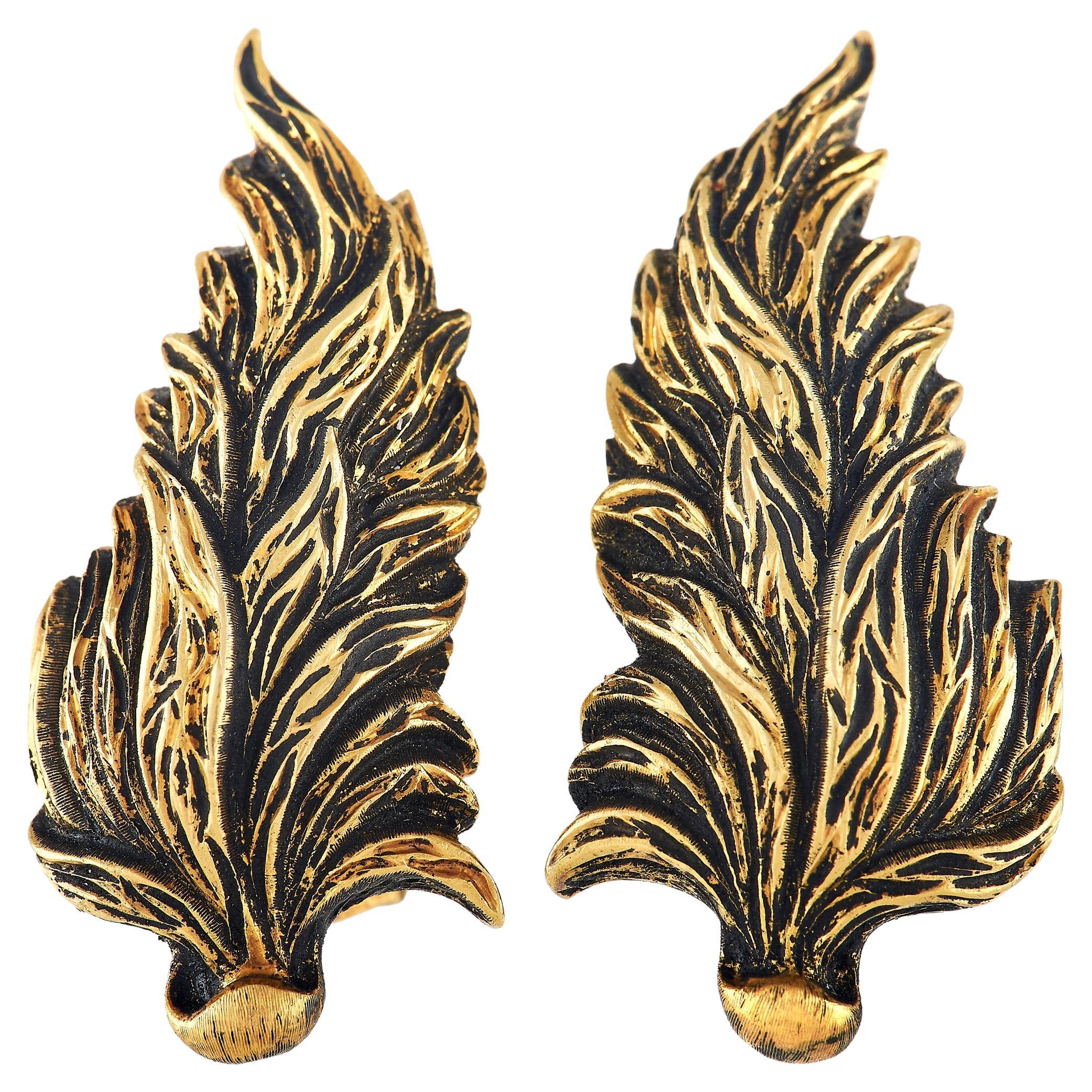 Buccellati 18K Yellow Gold Leaf Clip-On Earrings