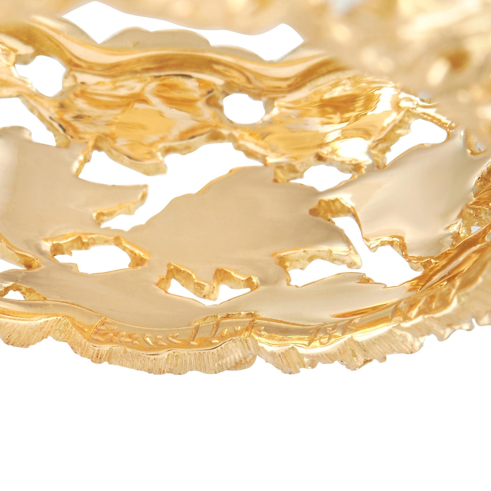 Buccellati 18 Karat Gelbgold Bandring mit Blattmotiv 1