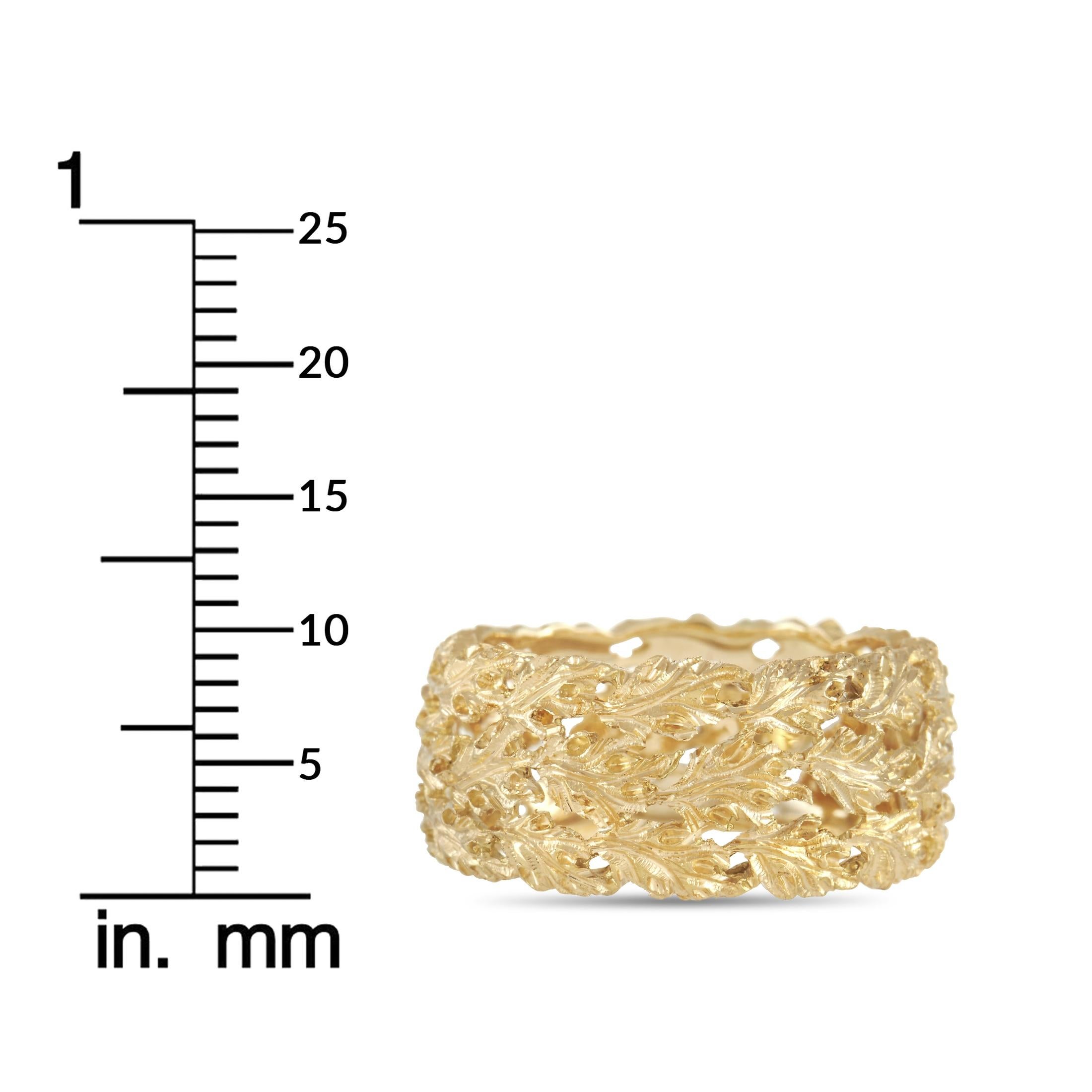 Buccellati 18 Karat Gelbgold Bandring mit Blattmotiv 2