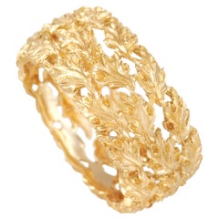 Buccellati 18k Yellow Gold Leaf Motif Band Ring