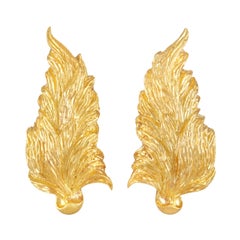 Buccellati 18k Yellow Gold Leaf Motif Clip-On Earrings