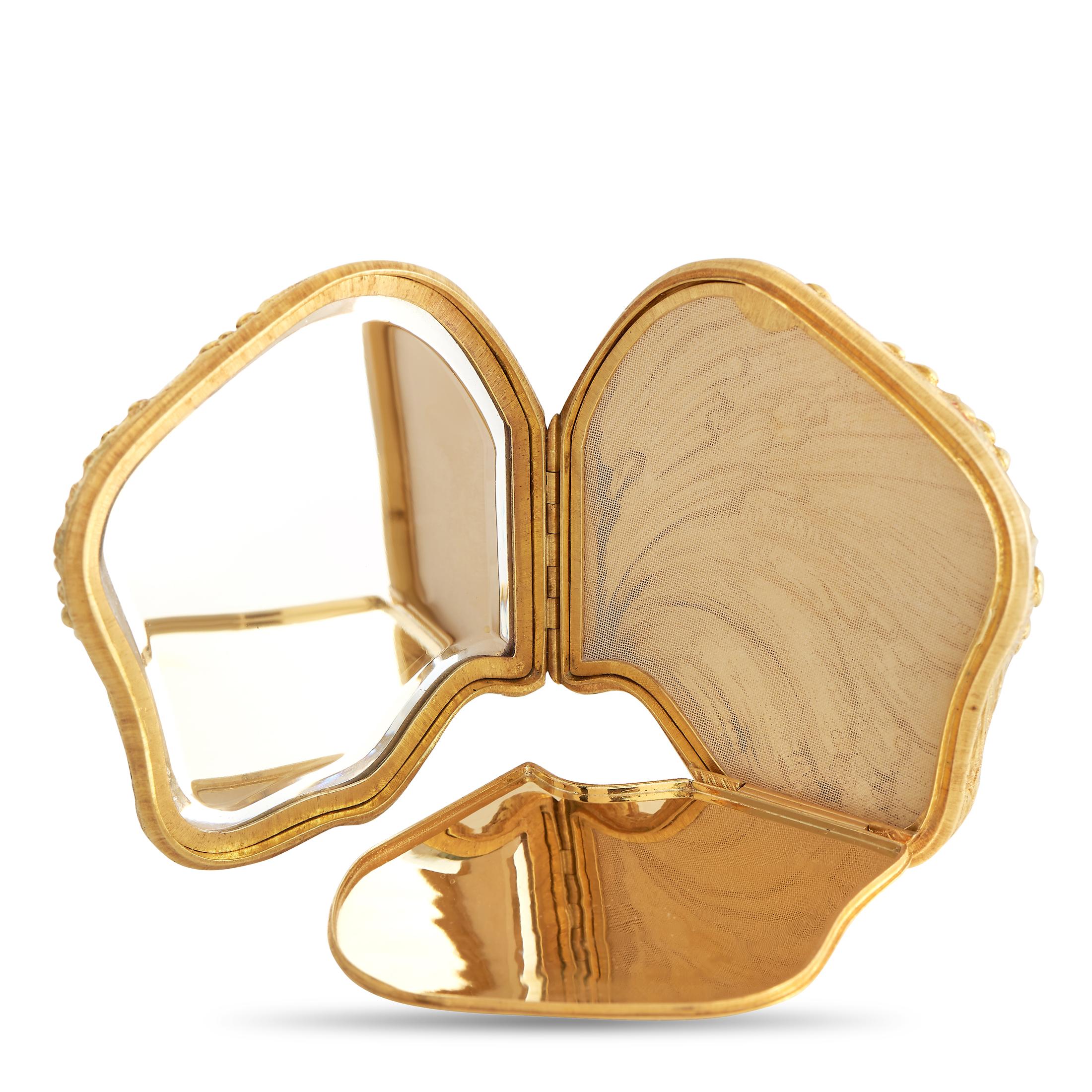 Women's Buccellati 18K Yellow Gold Shell Compact