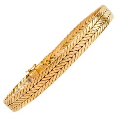 Vintage Buccellati 18 Karat Yellow Gold Textured Braided Bracelet