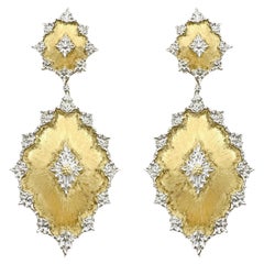 Buccellati 18k Gelbweißgold Tropfenohrringe