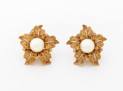 Buccellati 18K Yellow & White Gold Pearl Clip-On Earrings, Italy