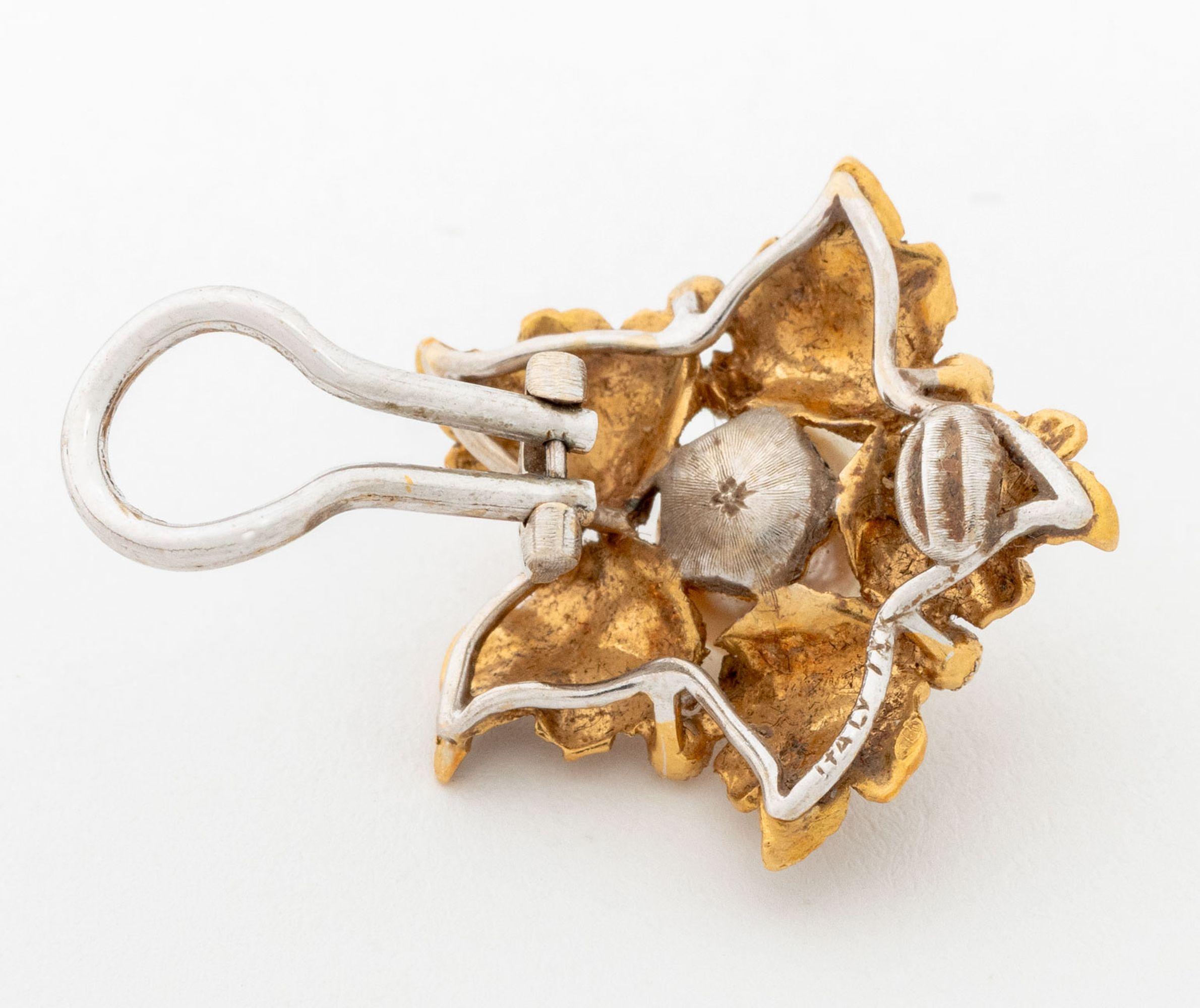 Donna Orecchini di perle in oro giallo e bianco 18 carati di Buccellati in vendita