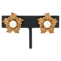 Orecchini di perle in oro giallo e bianco 18 carati di Buccellati