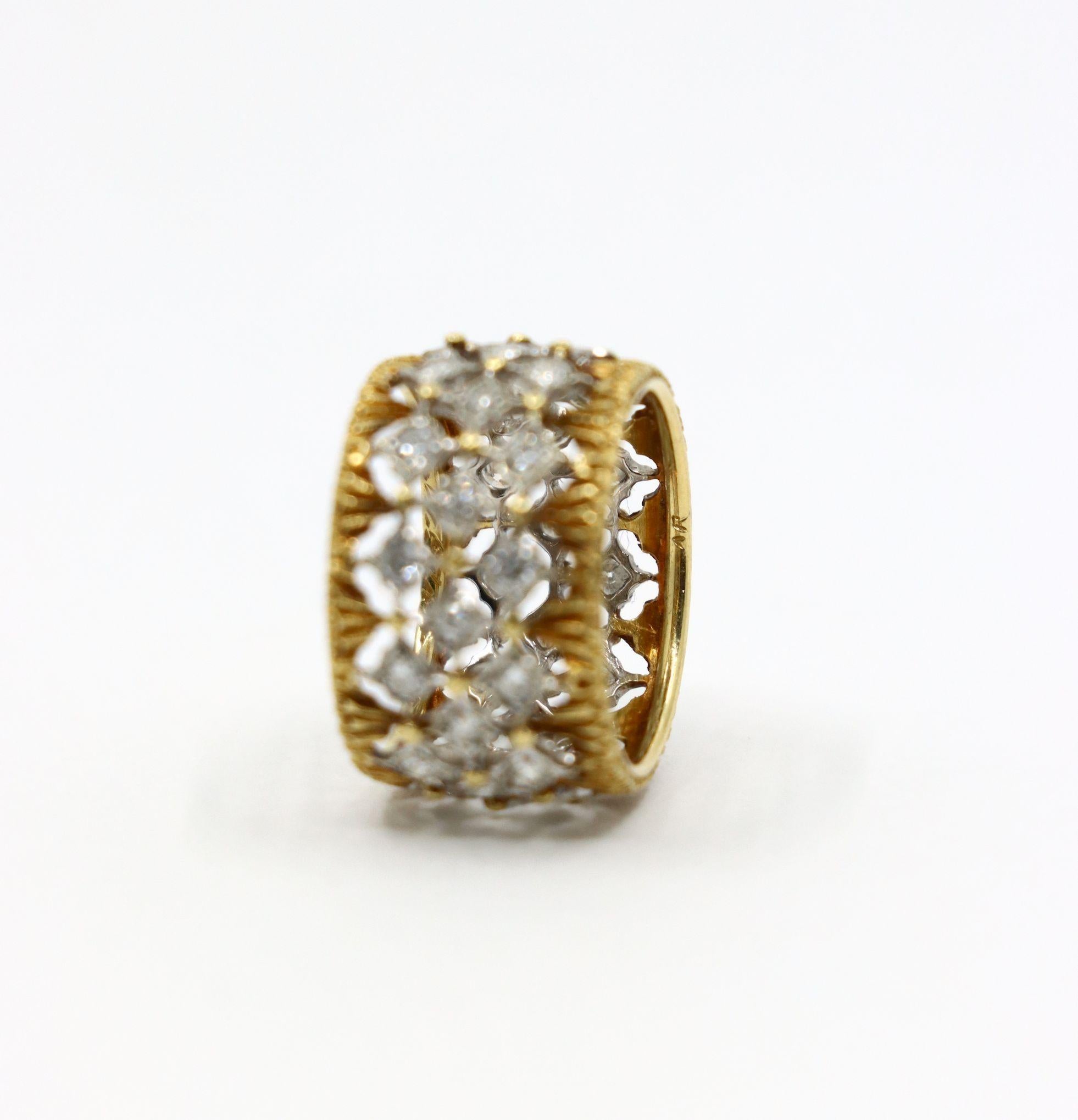Buccellati Bague Eternelle en or jaune et blanc 18 carats avec diamants Rombi en vente 6