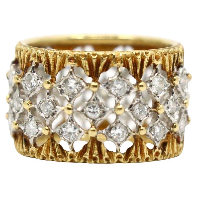 Anello Eternelle con diamanti Rombi in oro giallo e bianco 18 carati di Buccellati
