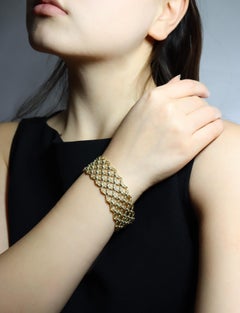 Buccellati 18K Gelb- und Weißgold gewebtes Armband