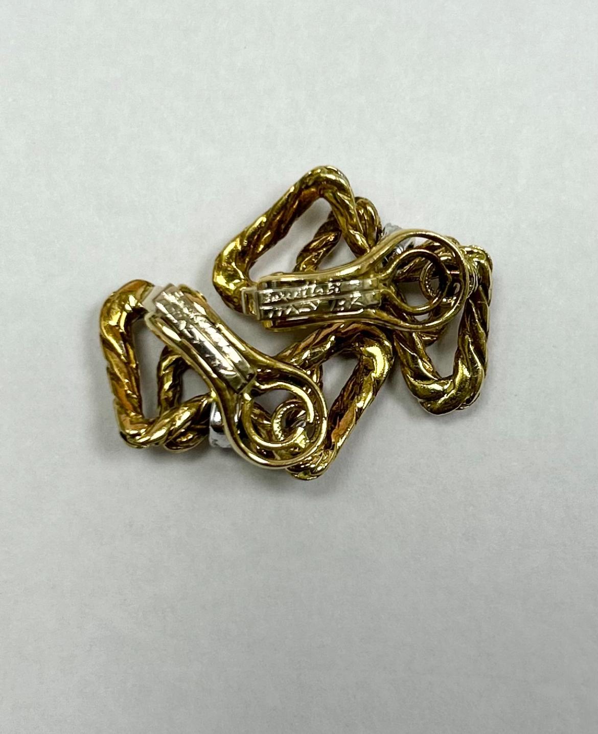 Contemporary Buccellati 18k YG Diamond Bow Ear Clips For Sale