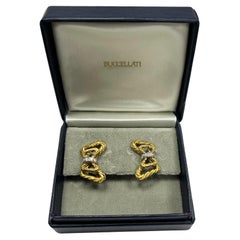Vintage Buccellati 18k YG Diamond Bow Ear Clips