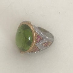 Buccellati 18 Karat Gold, Peridot and Ruby Ring