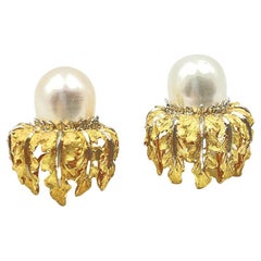Buccellati 18kt Yellow Gold South Sea Pearl Earrings