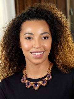 Buccellati 1960 132.76 CTW Amethyst Rubin 18K Gold Vintage Floral Halsband Halskette