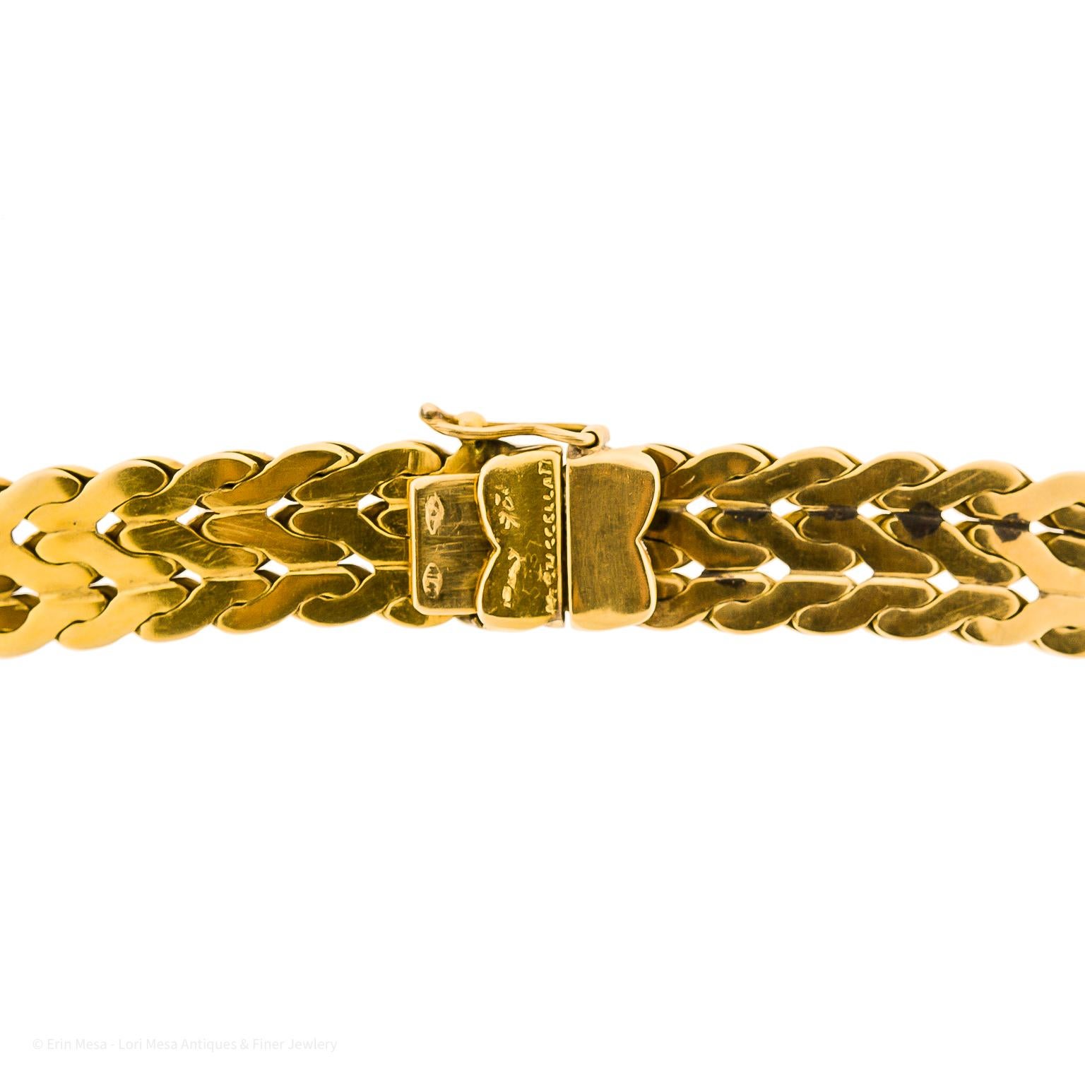 Women's Buccellati 1960s 18KT Braided Yellow Gold Choker Necklace