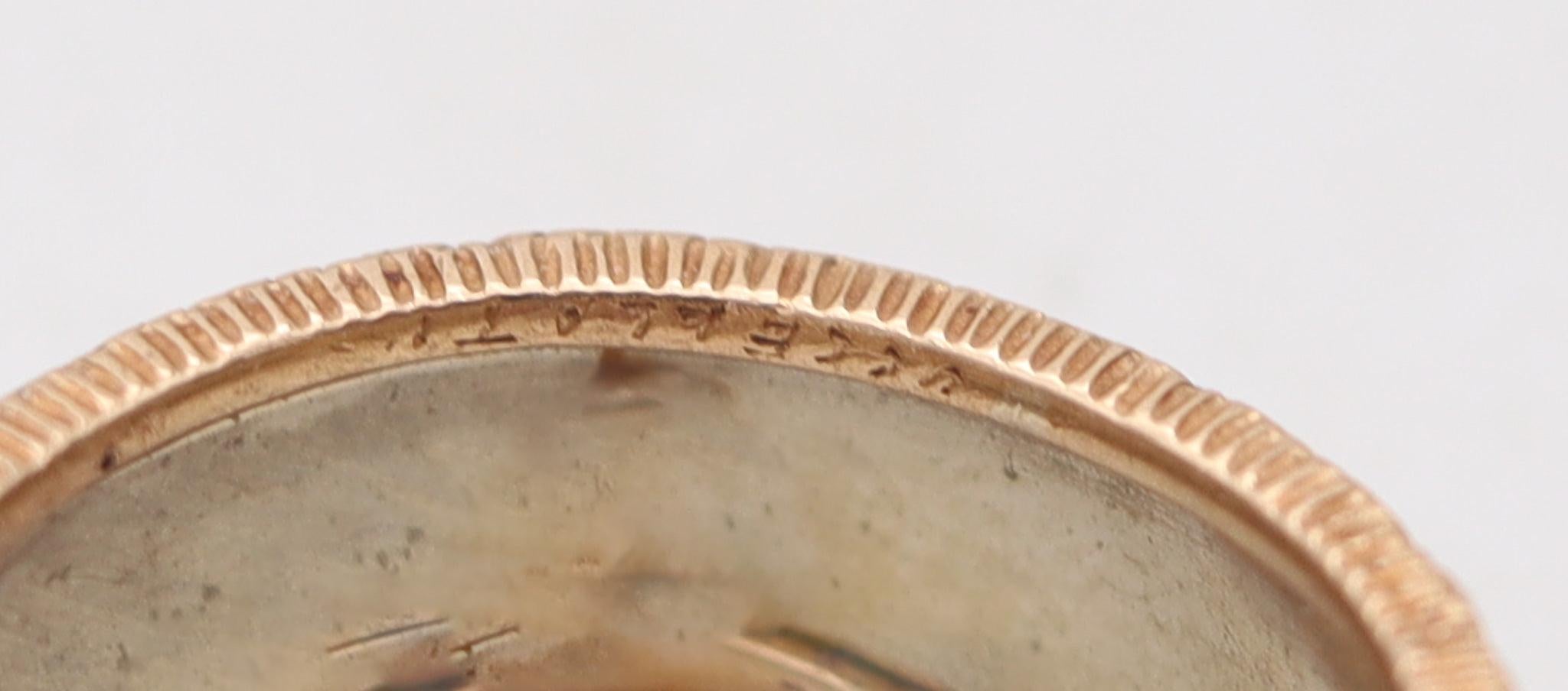Taille ovale Buccellati 1970 Milano Band Ring en or 18Kt deux tons avec rubis rouge vif en vente