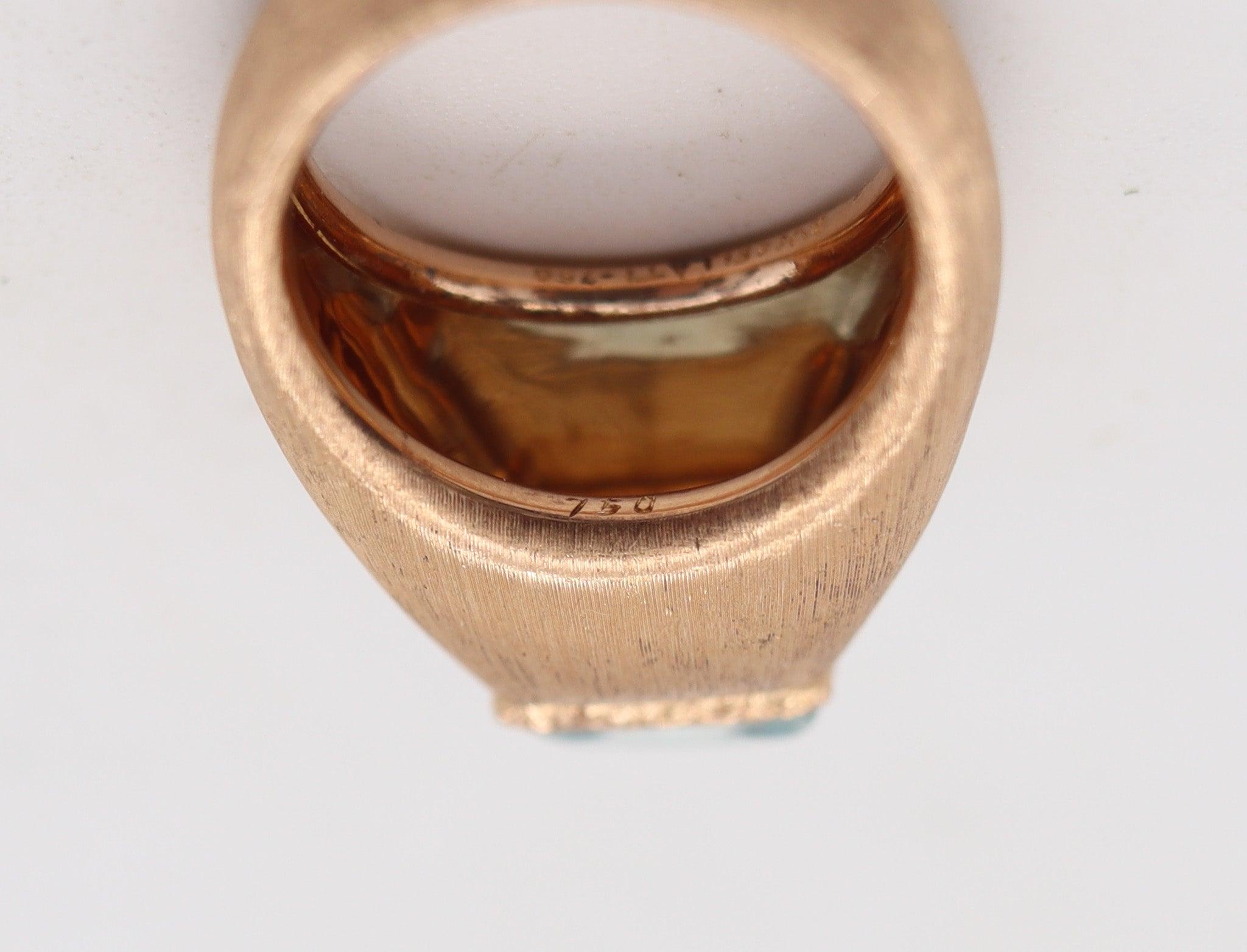 BUCCELLATI 1970 Bague Piramide Milano en or jaune 18Kt avec aigue-marine Pour femmes en vente