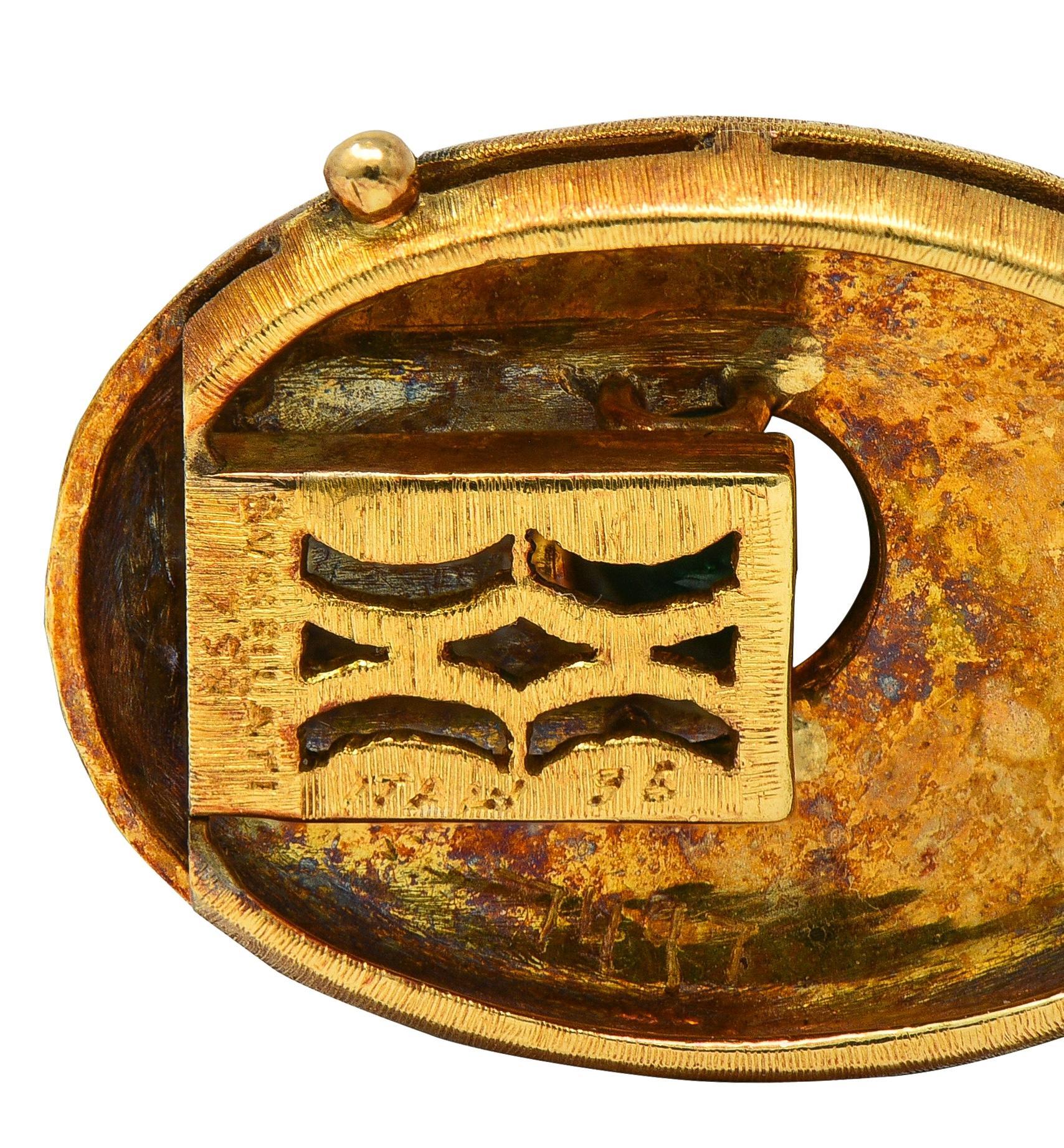 Buccellati 1976 Jade Smaragd 18 Karat Gelbgold Vintage Perlenkette Damen im Angebot