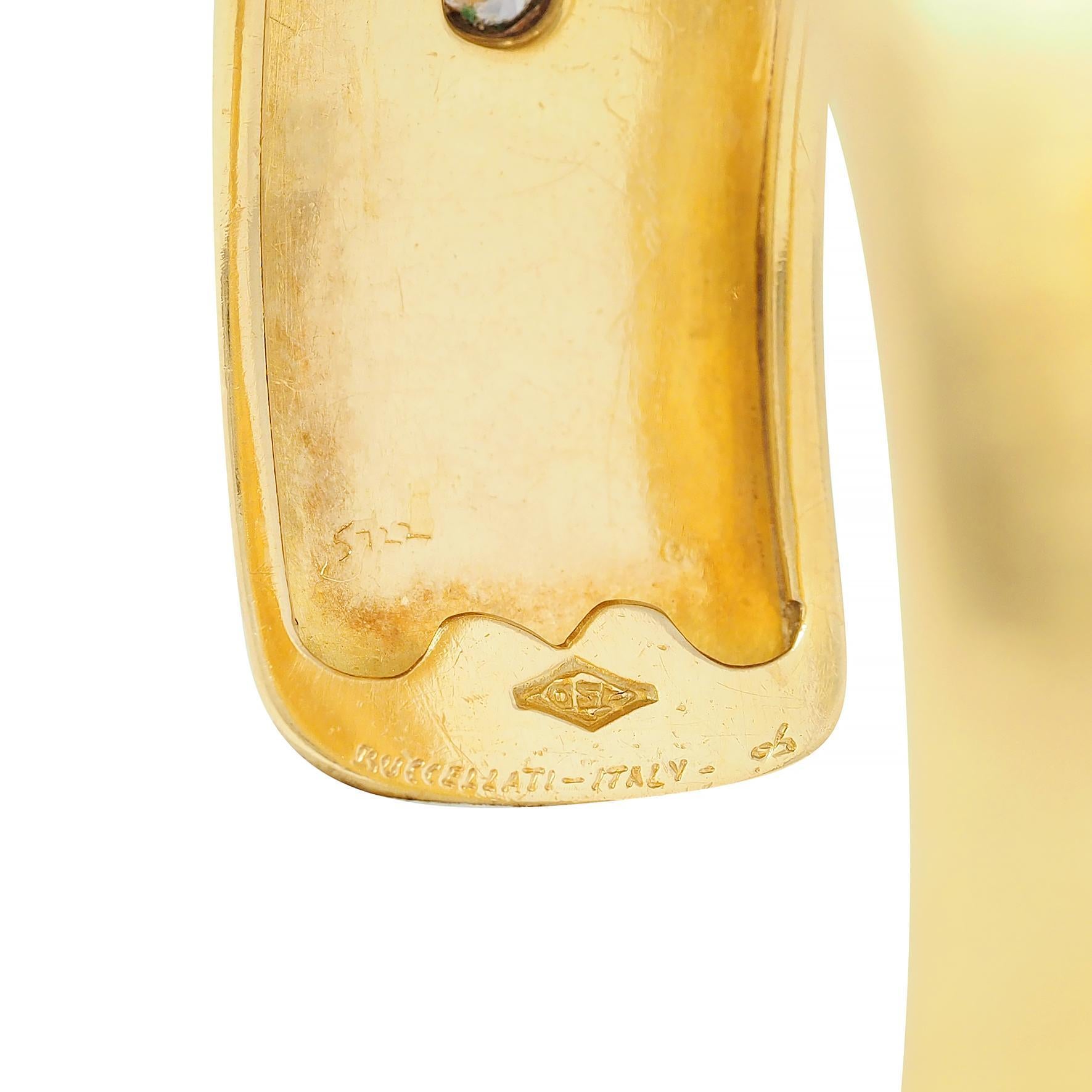 Modern Buccellati 1.98 CTW Fancy Diamond 18 Karat Gold Macri Vintage Cuff Bracelet For Sale