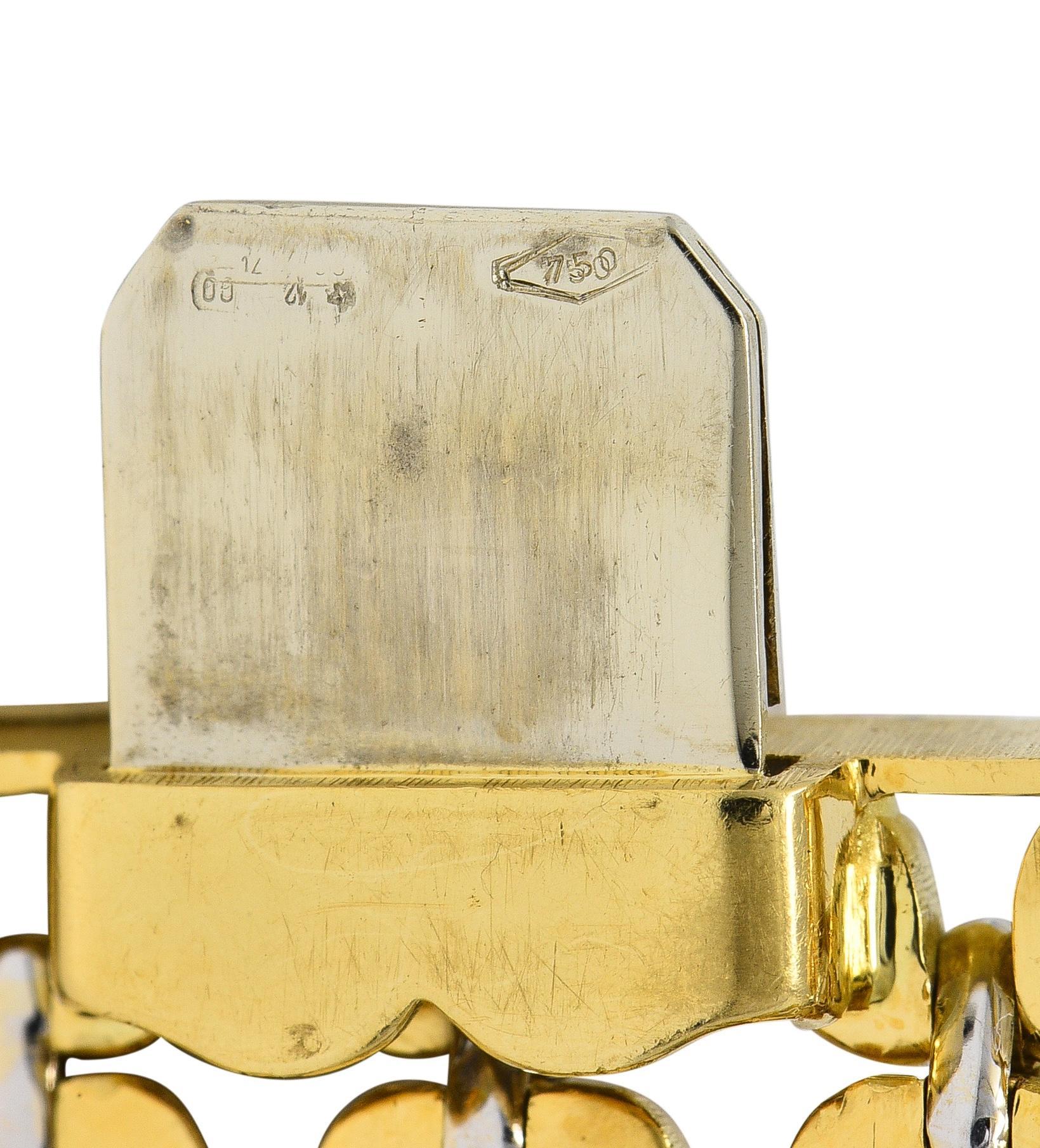 Buccellati 1980's 18 Karat Two-Tone Gold Vintage Woven Link Bracelet For Sale 4