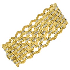 Buccellati 1980's 18 Karat Two-Tone Gold Vintage Woven Link Bracelet