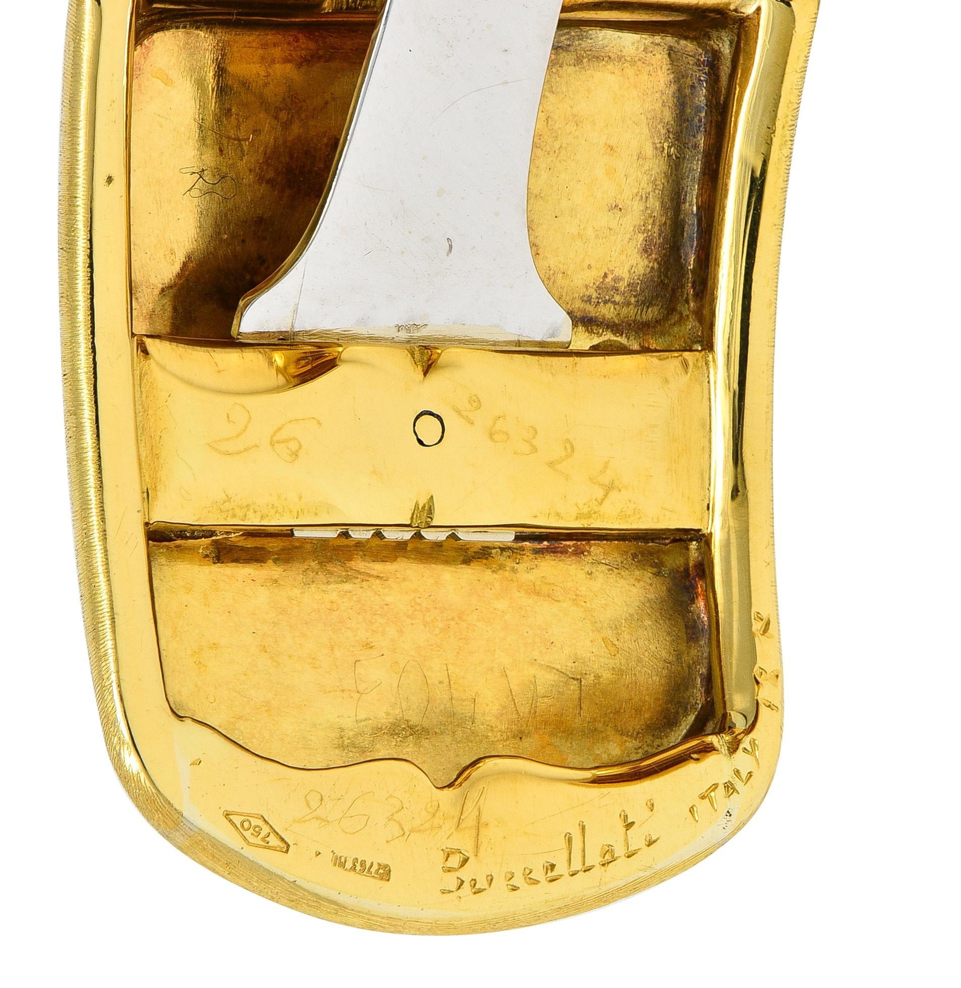 Buccellati 1980's Ruby 11.20 CTW 18K Two-Tone Gold Vintage Macri Cuff Bracelet For Sale 3