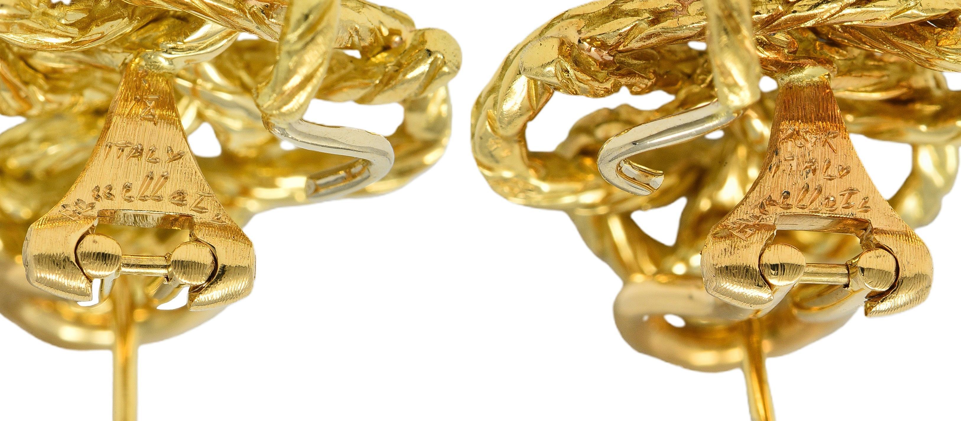 Buccellati 1990's 18K Gold Vintage Woven Knotted Day-To-Night Earrings For Sale 5
