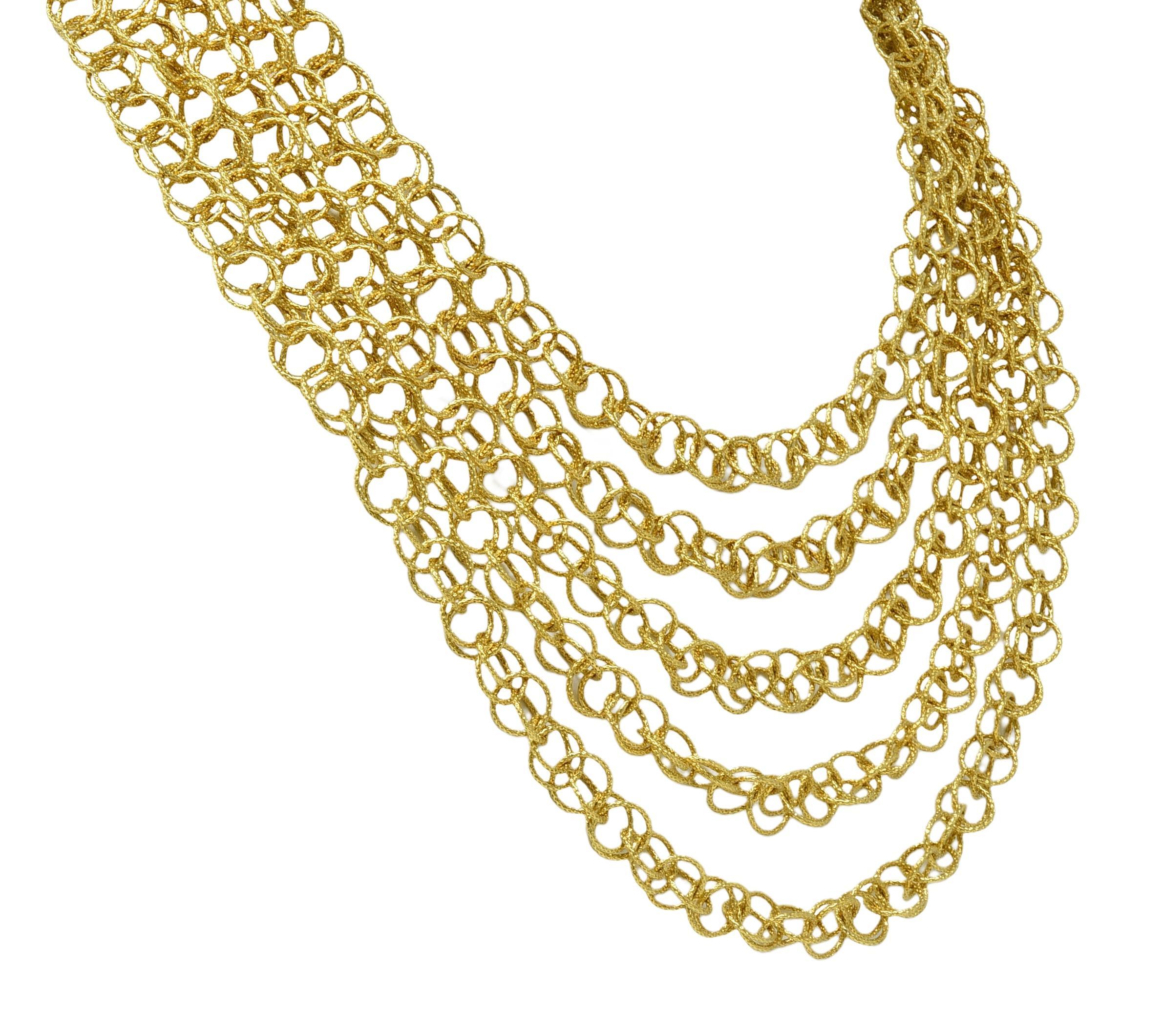 Buccellati 2000 - Collier Hawaii en or 18 carats à brins multiples et martelés en vente 2