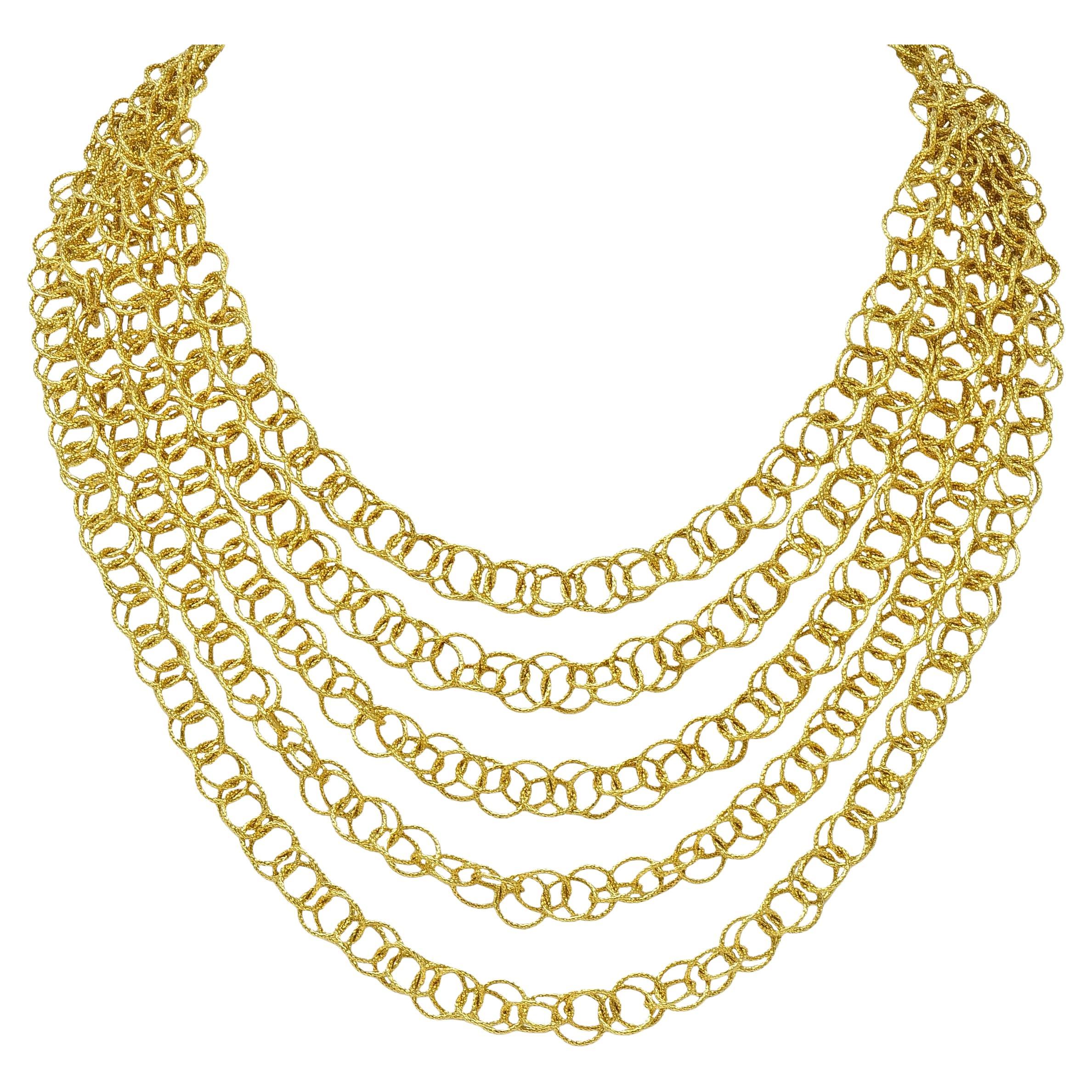 Collana Hawaii martellata a più fili in oro 18 carati di Buccellati 2000
