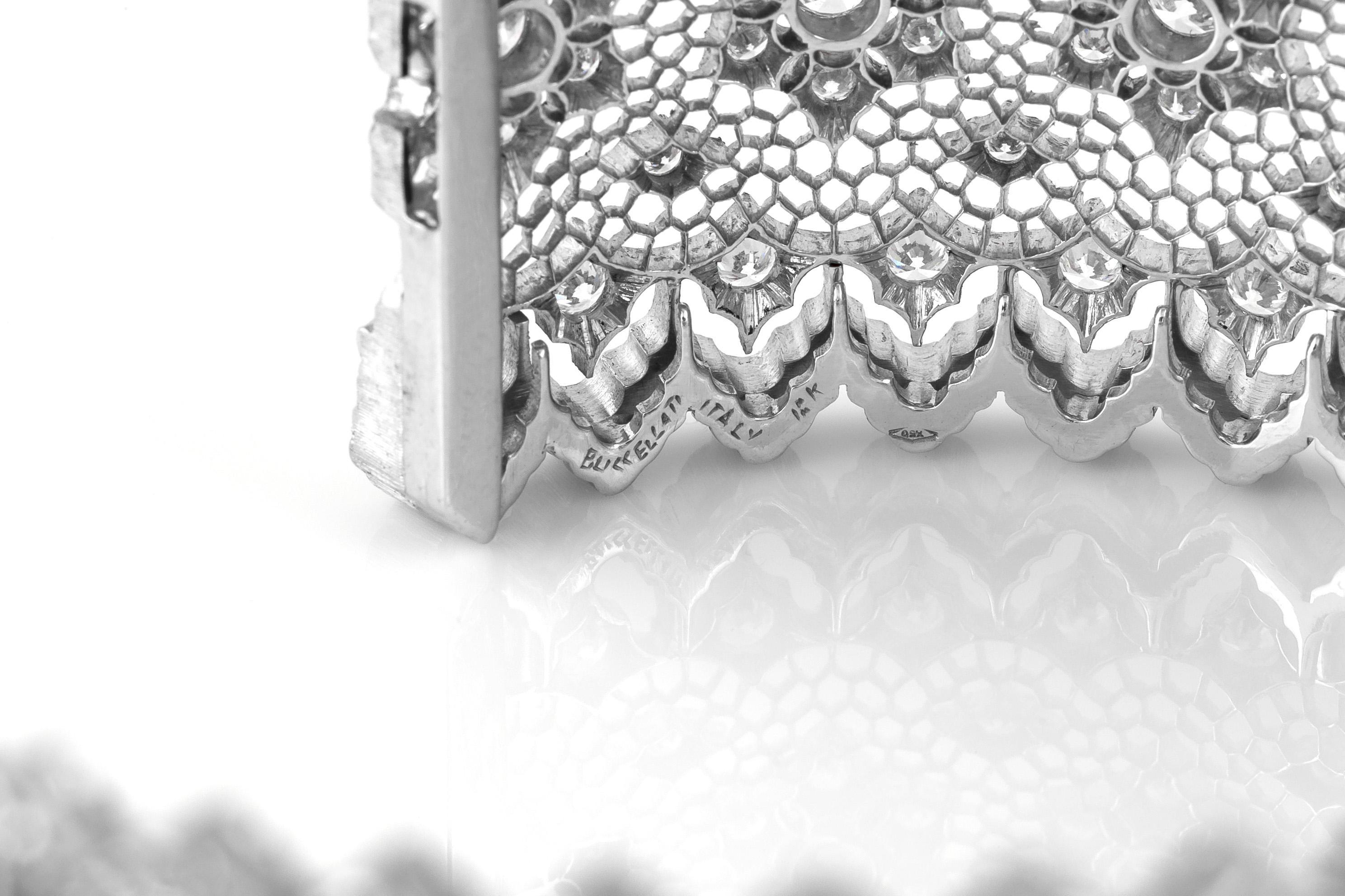 Buccellati 29.00 carat Diamond Lace Cuff Bracelet In Good Condition For Sale In New York, NY