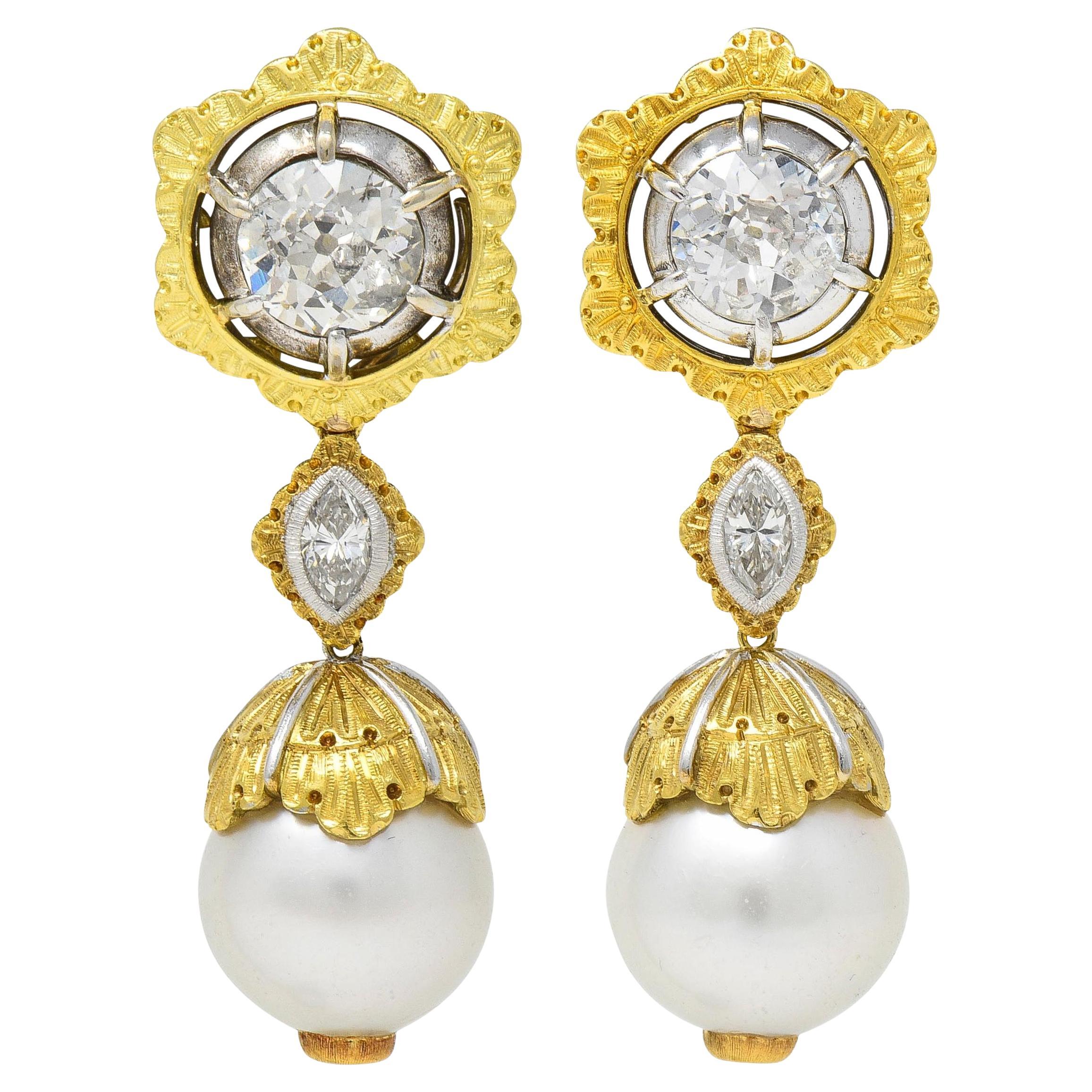 Vintage French Pearl Drop Earrings
