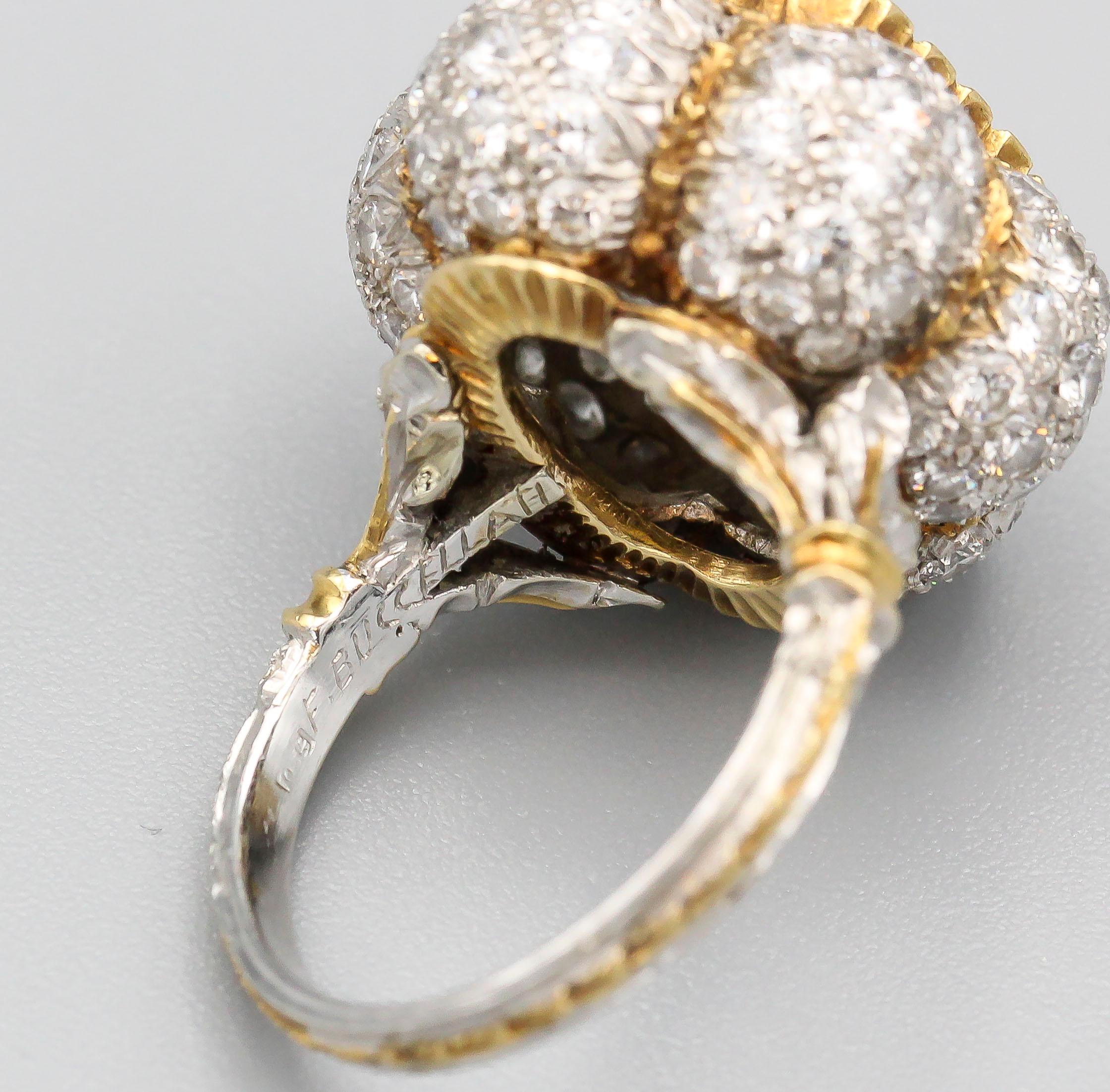 Buccellati 3 Carat Emerald Cut Diamond 18 Karat Gold Ring For Sale 2