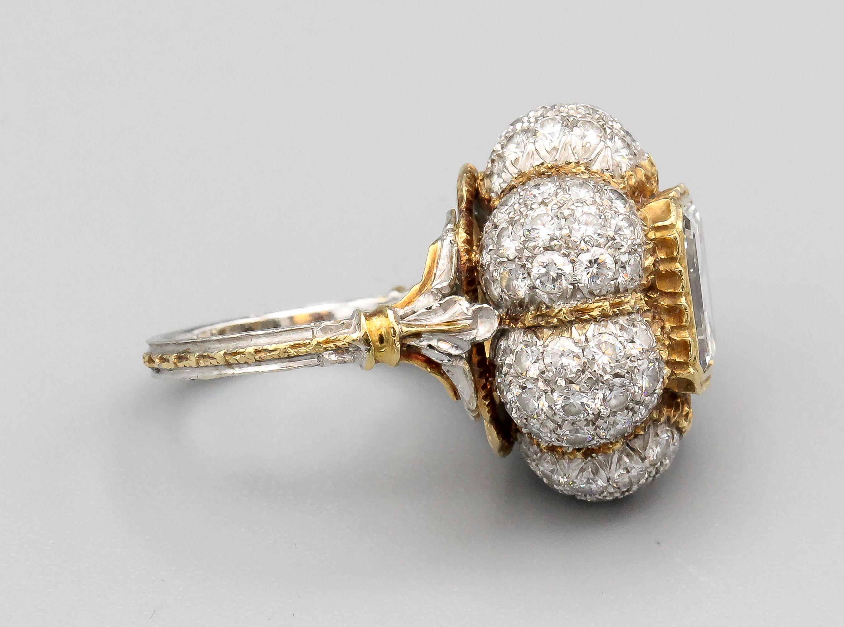 Beccellati 3 Karat Smaragdschliff Diamantring aus 18 Karat Gold 1