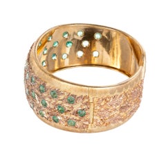 Buccellati Esmeralda de 4,16 Quilates Brazalete de Oro Rosa Amarillo