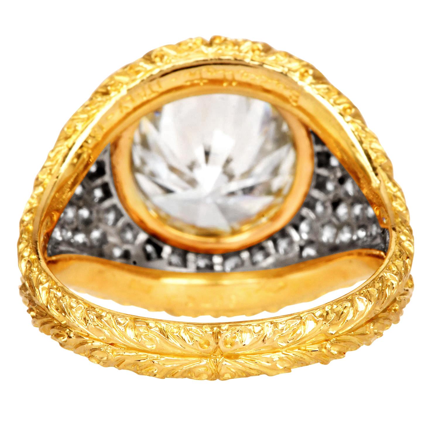 Anello di fidanzamento a cupola in oro 18K con diamante da 6,85 carati di Buccellati in vendita 2