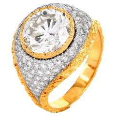 Buccellati 6.85ct Diamond 18K Gold Statement Dome Engagement Ring
