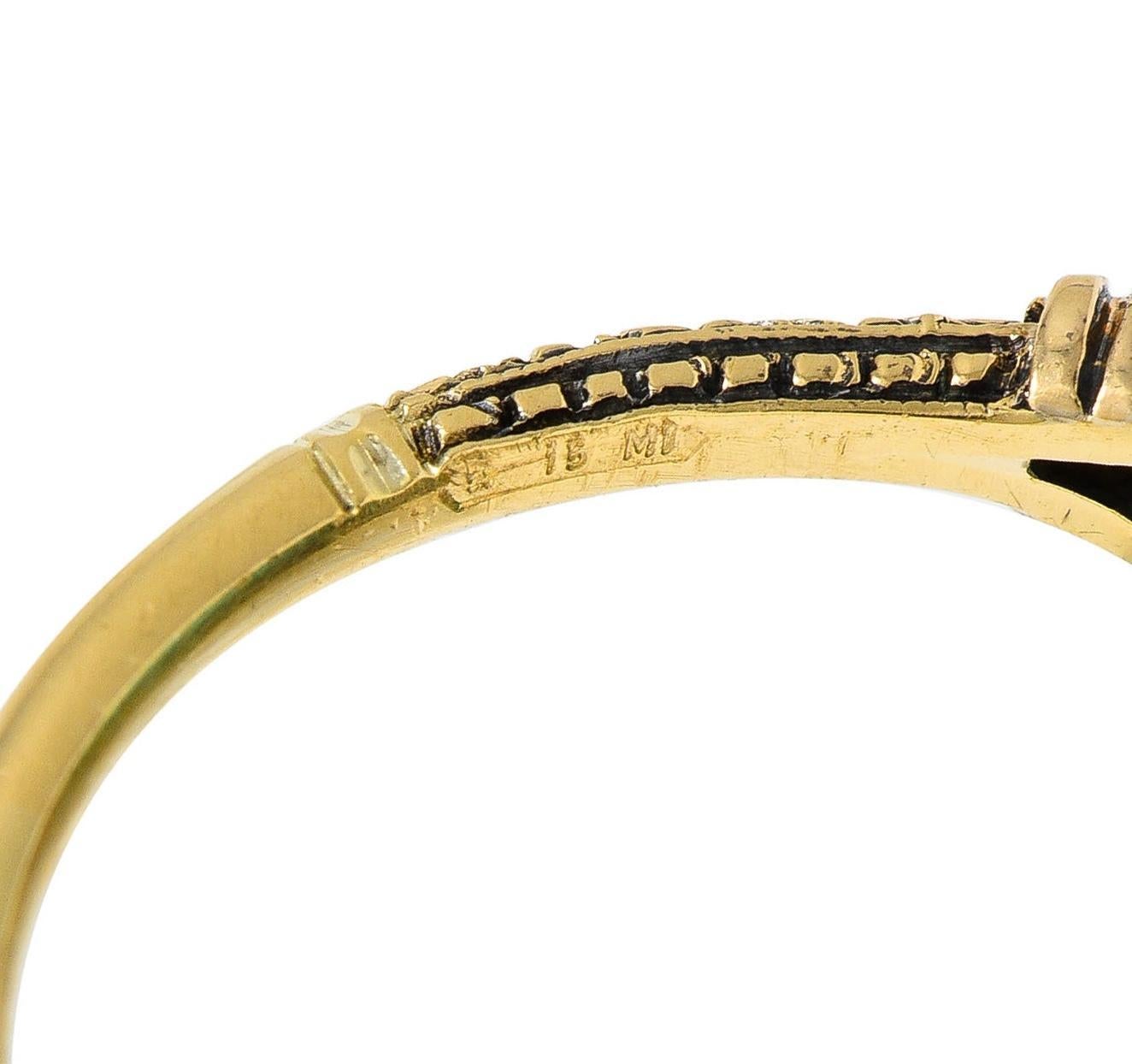 Buccellati 8,48 Karat Smaragd-Diamant-Ring aus 18 Karat Gold und Silber mit Blattwerk, Vintage im Angebot 5