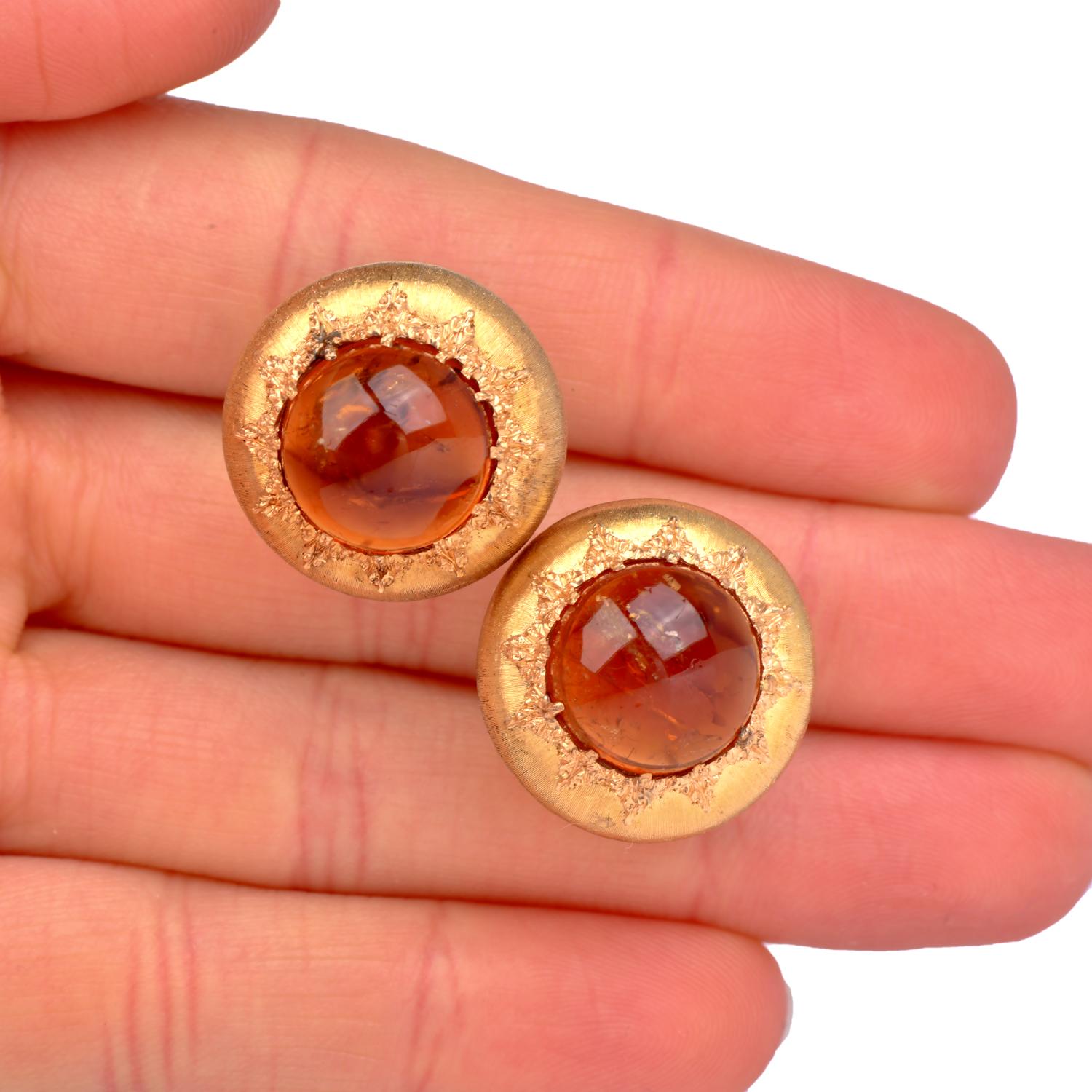 Buccellati - Boucles d'oreilles collection Marci en ambre et or 18 carats Pour femmes en vente
